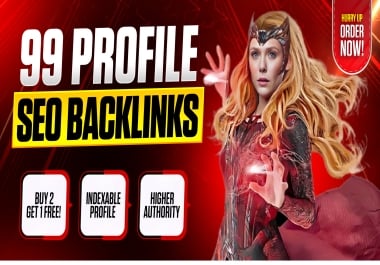 Buy 2 Get 1 FREE - Build 99 Premium Manual Indexable Profile Backlinks for Stronger SEO