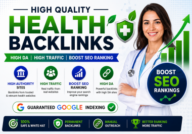 I will provide high quality backlinks for health articles