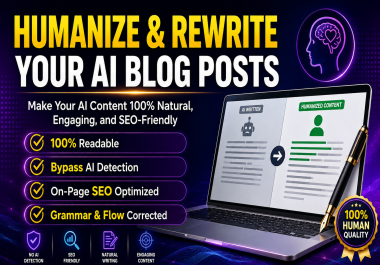 I will rewrite,  optimize,  and humanize your AI blog post for 100 readability