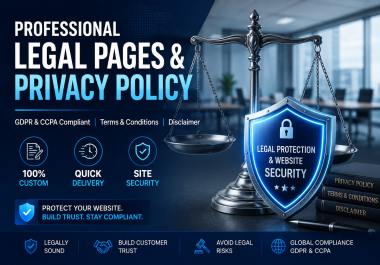 I will create professional legal pages,  privacy policy,  and terms for your website