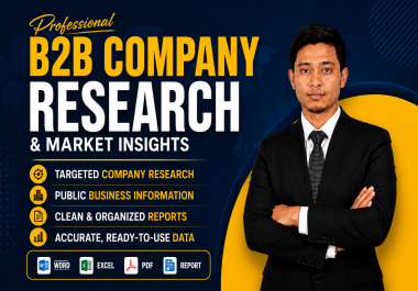 I will do B2B lead generation,  targeted email scraping,  and web research.
