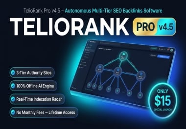 I will provide TelioRank Pro Autonomous Multi-Tier SEO Backlinks Software