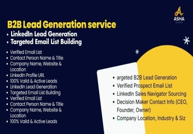 I am a B2B Targeted lead generation, Email list building Expert with