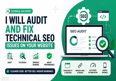 I will audit and fix technical SEO issues on your website