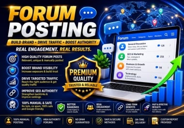 I Will Do 100 High DA Forum Posting Backlinks With Real Traffic For SEO