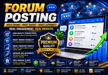 I Will Do 100 High DA Forum Posting Backlinks With Real Traffic For SEO