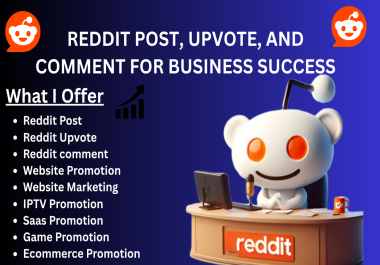 I will promote your website,  AI,  APP via reddit post and comment to boost awareness and visibility