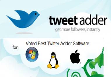Tweet Adder 4, License Keys for 5 Twitter Accounts