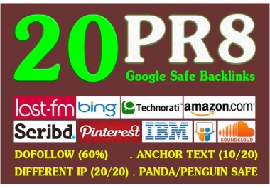 manually create 30 PR8 Backlinks for your SEO