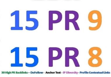 Make 30 PR8 or above backlinks for your website