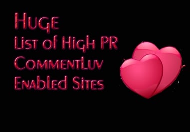 I will share a super duper list of 1500 high pr commentluv enab sites