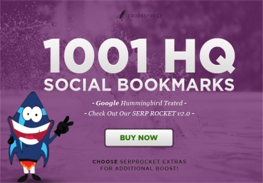 I will add your site to 1001 social bookmarks high quality backlinks,  rss, ping