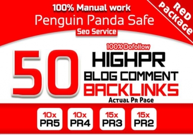 do Manually 50 Highpr Blog Comment SEO Backlink