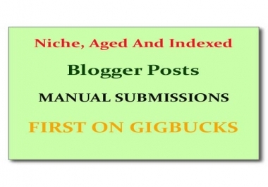 write 3 articles and submit them to Niche,  Aged and Indexed Blogger web 2.0 for