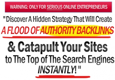I Will Give you an High Pr Authority Backlinks INCREDIBLE 5 part video course