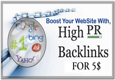 I will make 5 backlinks from high pr website