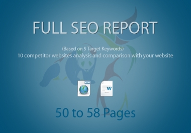 I will provide complete SEO report based on 5 keywords