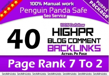 I will Provide Manual 40 DoFollow Blog Comments backlink Actual PR 3 To 7