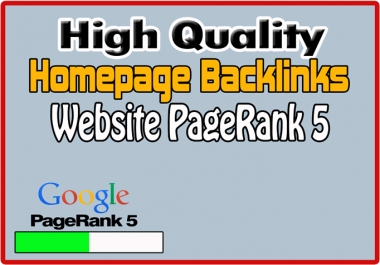 Get Homepage backlinks permanent on Website PR5