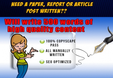 I will write 500 words of unique content based on your topic