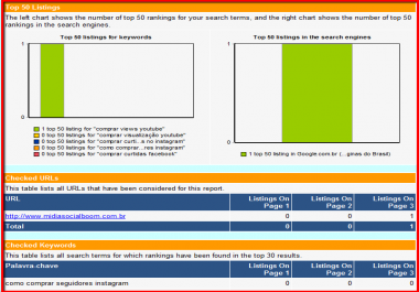 ranking check profissional for your url and keywords