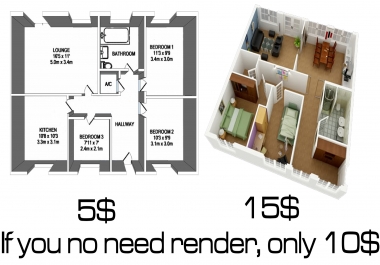 I will create Interior,  Exterior and 3D floor plan fastest