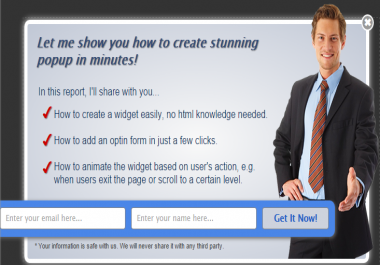 I will create an Exit Popup to boost your optin rate and build your list