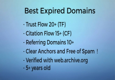 I will give you the best expired domains for your PBN