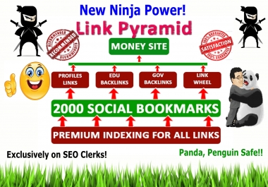 Rank top on Google by High Quality NINJA Pyramid HV. 1 SEO Backlinks for your website, blog.