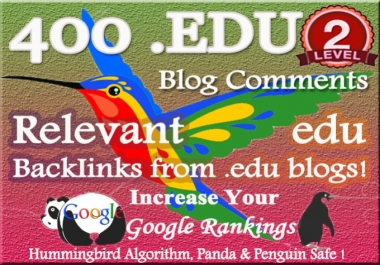 400 relevant edu blog Comment Backlinks to improve your Google rank