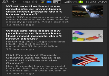 create android app with auto feed Atom