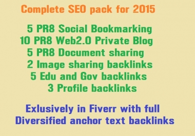 Do Complete SEO pack with Bookmarks,  PBN and PDF links