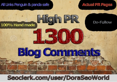 Create 1300 High DA PA Dofollow Blog Comment Backlinks