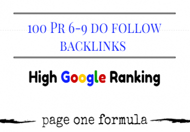 100 High quality PR6-PR9 dofollow backlinks