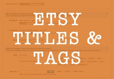 Etsy SEO Write 4 Titles and Tags