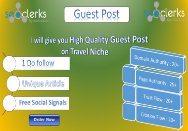 I will give you High Quality Guest Post on Travel Niche