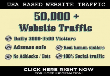 drive 50,000 unlimited, Targeted Website, Traffic, Social Visitors
