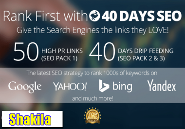 Boost your website rank on Google 50 PR-10 Niche Backlinks,  40days SEO
