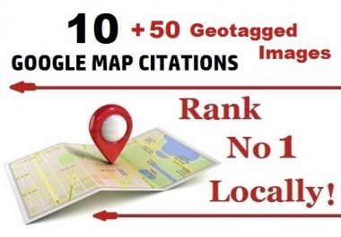 10 Google Map Citations + 50 GEOtagged Images for Local SEO Boost