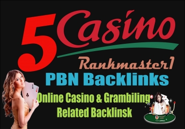 5 Manual PBN -Homepage Dofollow Backlinks from Poker, Gambling,  Online Casino sites with Index Free