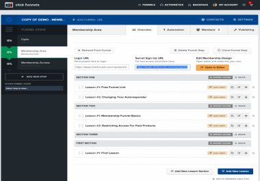 Setup Membership funnel using ClickFunnels and MemberPortal