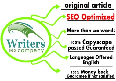Write 8 original content more than 400words seo optimized for