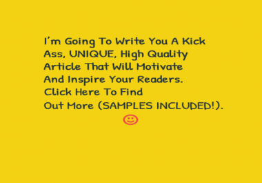 Get a unique,  high quality motivational article 500 words