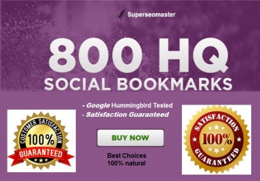 Add your site to 800 SEO social bookmarks high quality backlinks,  rss,  ping