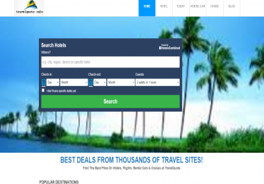 TRAVEL SITE WITH DOMAIN NAME AND 1YR HOSTING