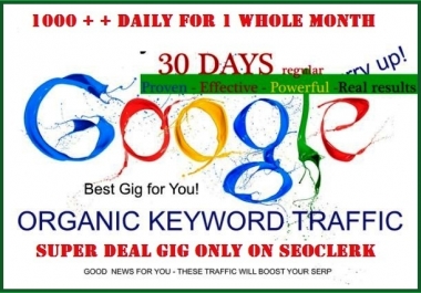 Keyword Traffic - Google Search Organic Traffic - Up To 1000 Searches Per Day with low bounce rate