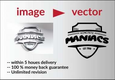 convert jpg, png, image to vector within 5 hours