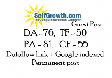 publish a guest post on SelfGrowth with dofollow link