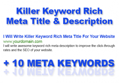 Write meta title,  description,  10 keywords for Website,  Blog,  Ecommerce SEO
