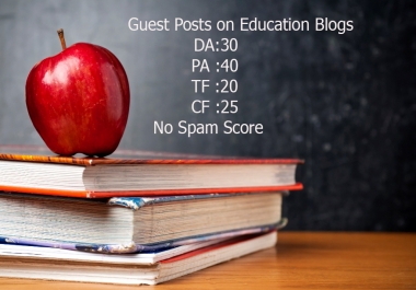 Publish 3 guests posts on 3 Education Blogs DA 35,  PA 40